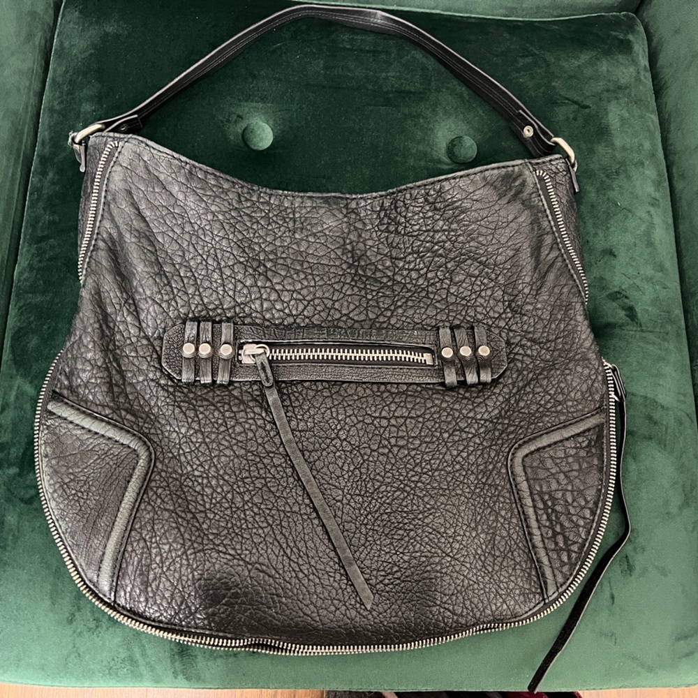 Black real leather purse